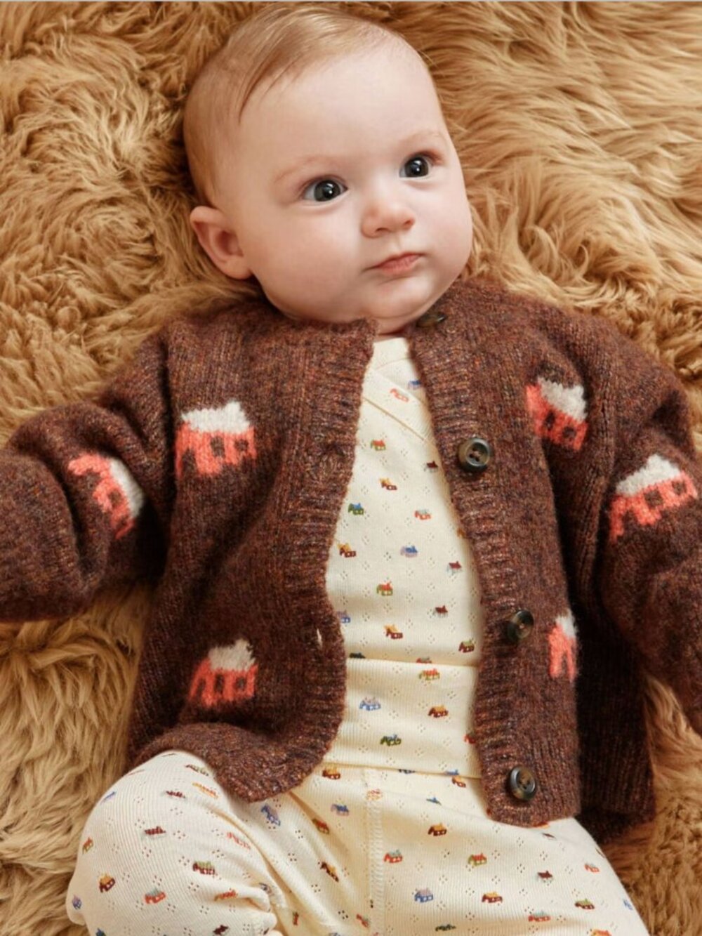 Hanna Anderson Baby Cardigan Sweater Home Sweet Home Size NB